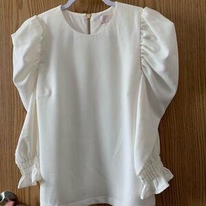 Rachel Parcell Cream Puff Sleeve Blouse